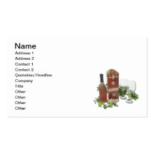Wine Box Bottle Glasses Ivy Business Card Templates
