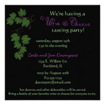 Wine & Cheese Tasting Party Invitation