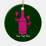 Wine & Flowers Christmas Tree Ornaments