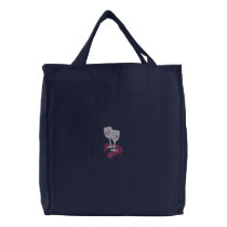 Wine Glasses with Hats embroidered bags