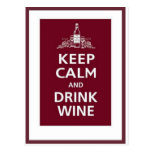 WINE: "KEEP CALM AND DRINK WINE" POST CARDS