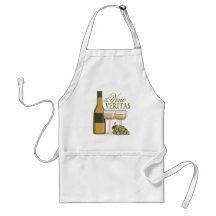Wine Lover White Wine Bottle Glasses & Grapes Apron