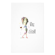 Wine o'clock! Humourous Wine saying gifts Stationery Design