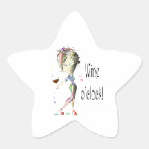 Wine o'clock! Humourous Wine saying gifts Stickers