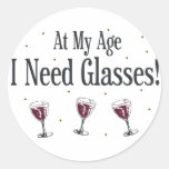 Wine Round Stickers