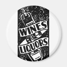 Wines & Liquors Ad Black Magnets
