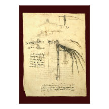 Winged Flying Machine Sketch by Leonardo da Vinci Custom Announcement