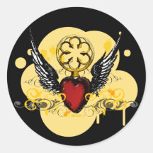 Winged Heart Sticker
