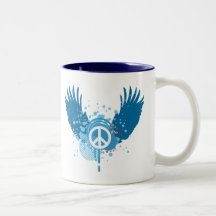 Winged Peace Sign Mugs