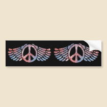 Winged Peace Symbol bumper stickers