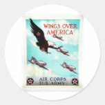 Wings Over America Round Stickers