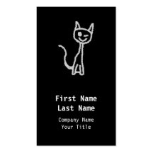 Winking Grey Cat. Business Card