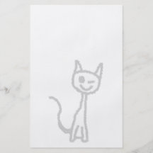 Winking Grey Cat. Flyer Design
