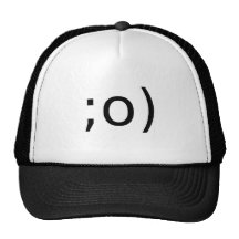 winking smiley trucker hat
