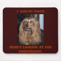 Winking Yorkie Mouse Pads