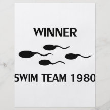 winner swim team 1980 icon flyer design