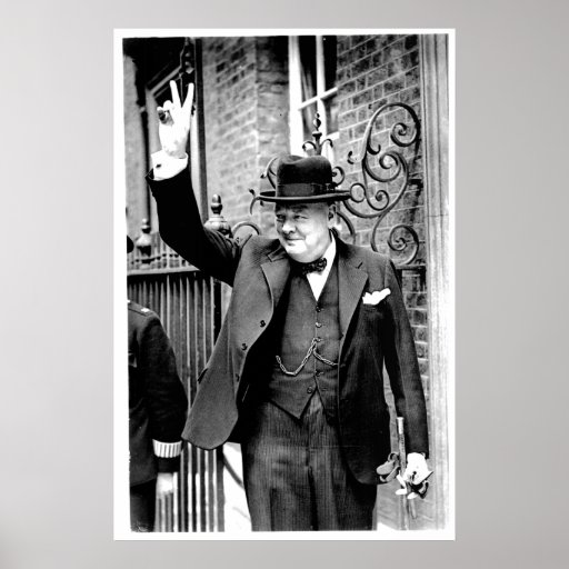 Winston Churchill, V for Victory Print - Zazzle.com.au