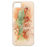 Winter - Alphonse Mucha Art Nouveau iPhone 5 Cases