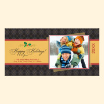 Winter Argyle Happy Holidays Photocard (black) photo cards