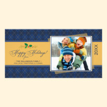 Winter Argyle Happy Holidays Photocard (navy) photo cards