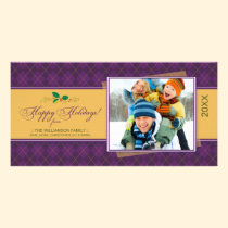 Winter Argyle Happy Holidays Photocard (purple) photo cards