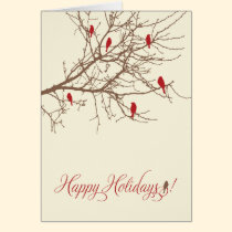 Winter Birds Holiday Card (cranberry) cards