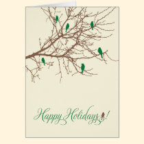 Winter Birds Holiday Card (evergreen) cards