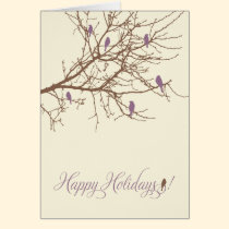 Winter Birds Holiday Card (lavender) cards