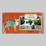 Winter Buck Polk-a-dot Christmas Photo Card photo cards