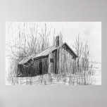 Winter Cabin Print