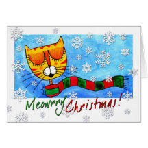 Winter Cat - Meowrry Christmas! Card