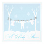 Winter Clothesline Baby Shower Invitation