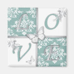Winter Damask LOVE Magnet