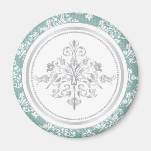 Winter Damask Magnet