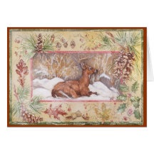 WINTER DEER GREETING CARD