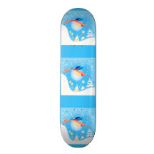 Winter Dragon Flying Through Snowflakes Skateboard Deck