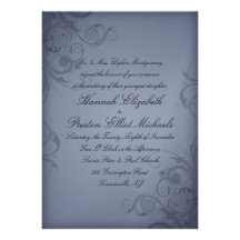 Winter Garden Metallic Blue Custom Winter Wedding Custom Invite