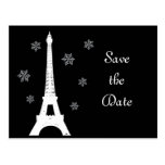 Winter in Paris Save the Date Postcard
