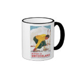 Winter in Switzerland Vintage Travel Poster Mug