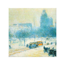Winter in Union Square by Childe Hassam Canvas Print