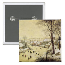 Winter Landscape with Skaters Pins