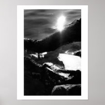 Winter Log in Water Posters