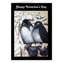 WINTER LOVE BIRDS / Happy Valentine's Day Greeting Cards