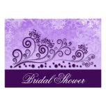 Winter Purple Snowflake Bridal Shower Invitations