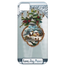 Winter scene, Love Joy Peace iPhone 5 Case