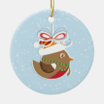 Winter Snow Bird Christmas Tree Ornaments