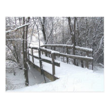 Winter Snow Covered Bridge Post Card