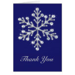 Winter Snowflake Thank You Card indigo