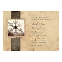 Winter Snowflake Vintage Wedding Invitations