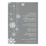 Winter Snowflakes Boy  Baby Shower Invitation